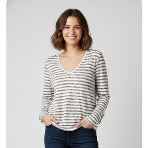 CROFT & BARROW Striped Pullover Top, Women’s XL, White Brown Black